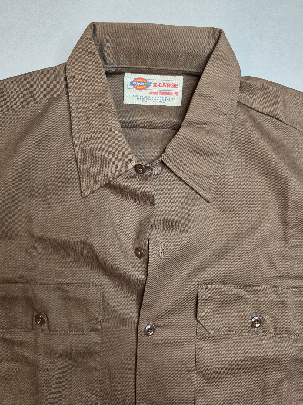 Dickies Brown Men's Casual Button-Down Work Shirt XL Like New‎